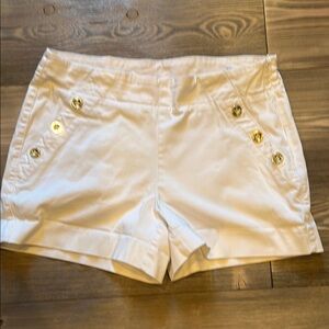 Lilly Pulitzer White and Gold High Waist Shorts